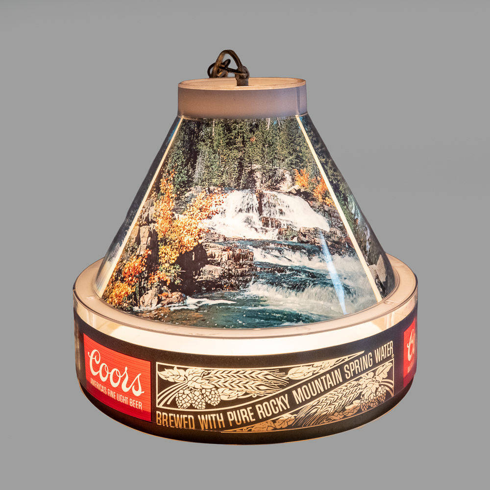 Vintage Coors Beer Cone Hanging Lamp