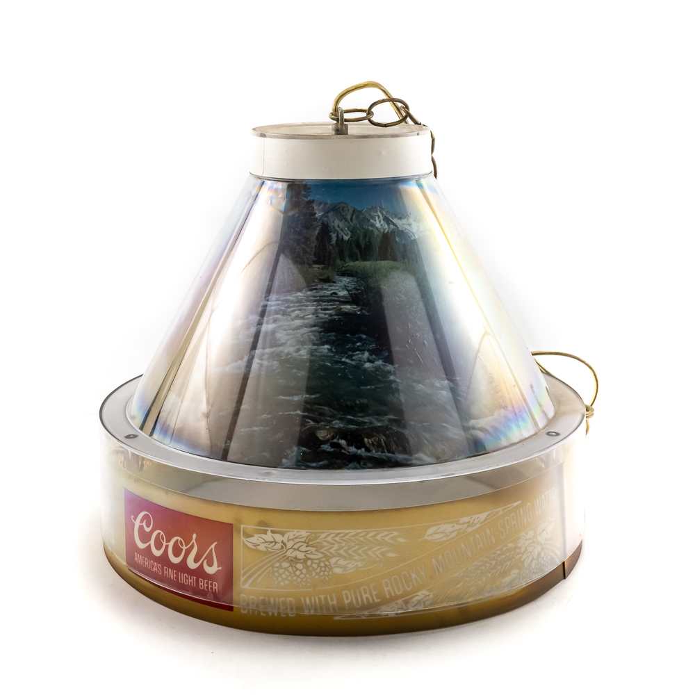 Vintage Coors Beer Cone Hanging Lamp