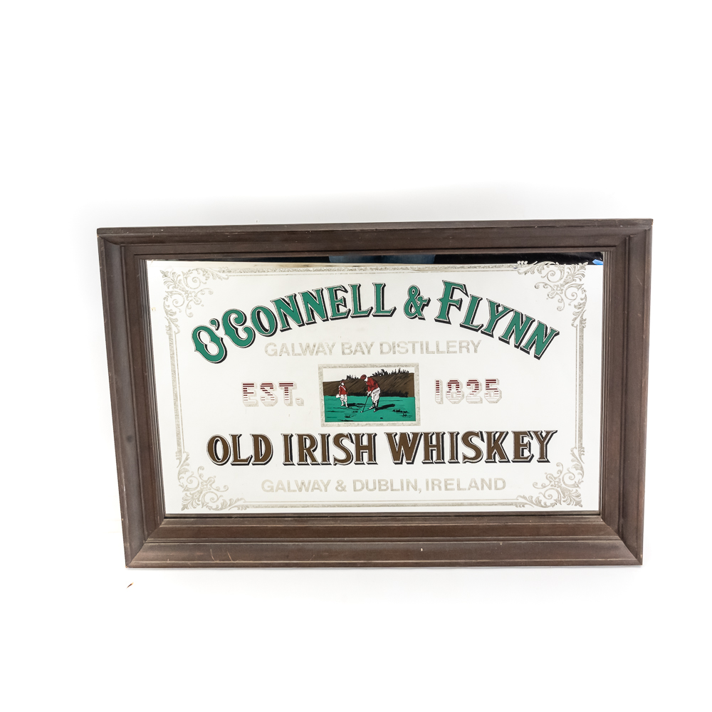 Vintage O'Connell & Flynn Old Irish Whiskey Mirror