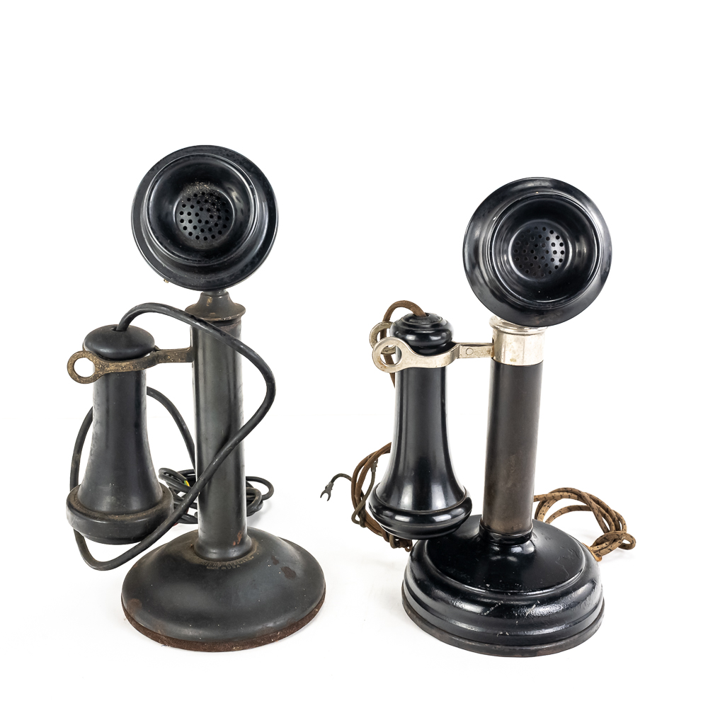 (2) Antique Candlestick Telephones