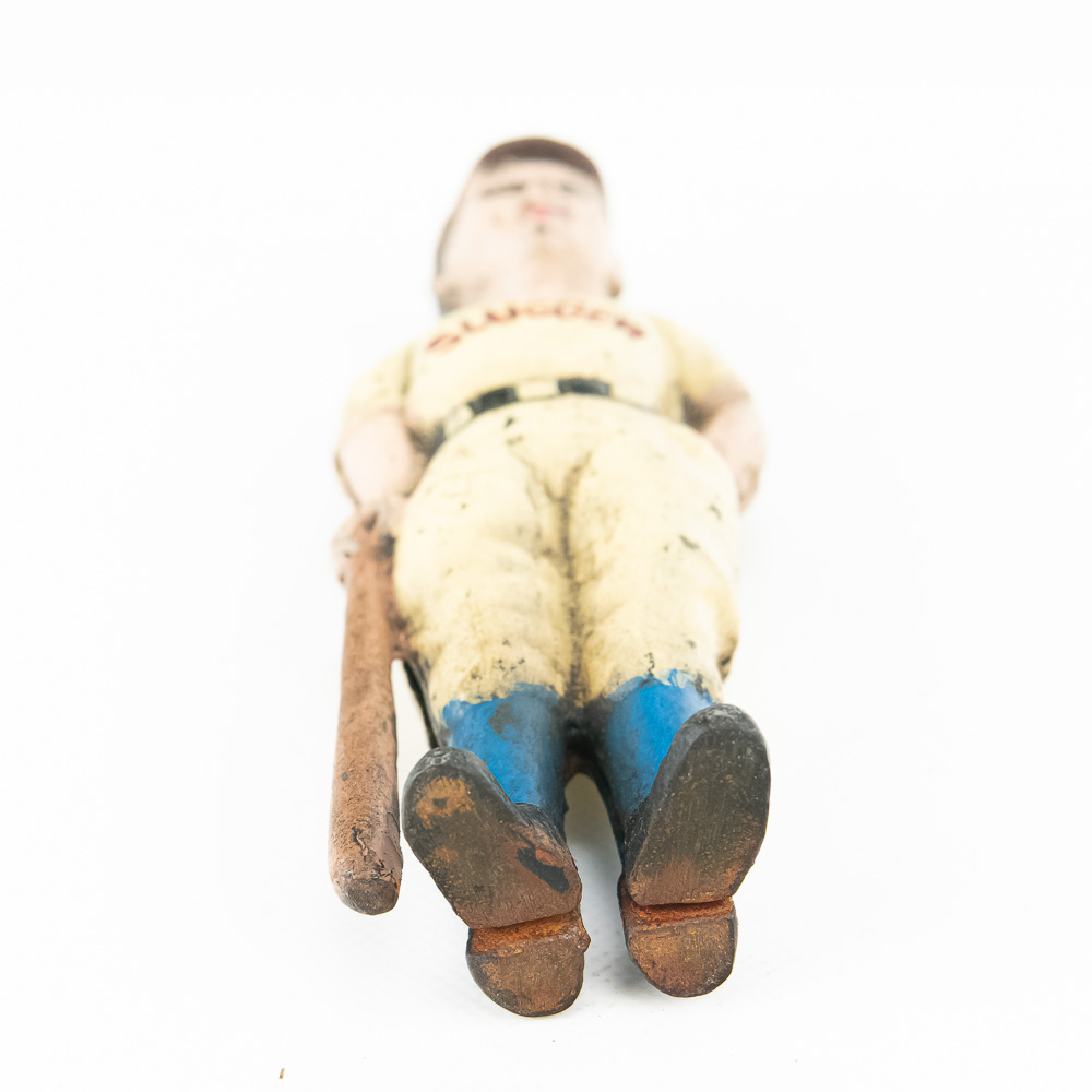 Hubley Cast Iron Race Car and Slugger Still Bank