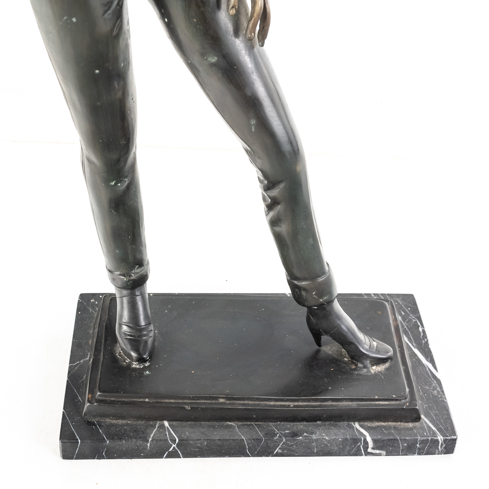Semi-Nude Female Larche Bronze Statue