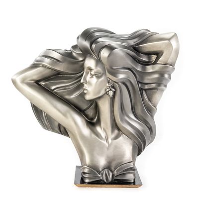 "The Model" Art Deco-Style Bust Sculpture. "The Model" Art Deco Bust Sculpture, created by 