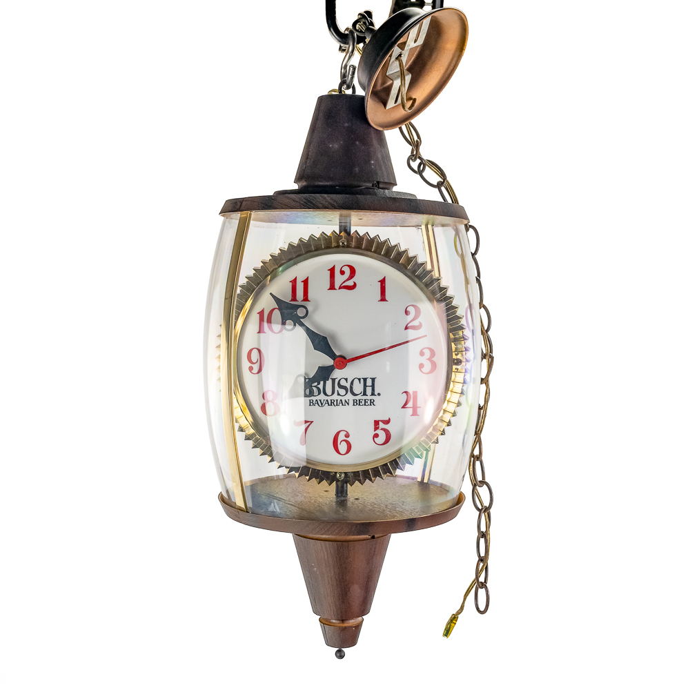 Vintage Busch Bavarian Beer Lantern Clock