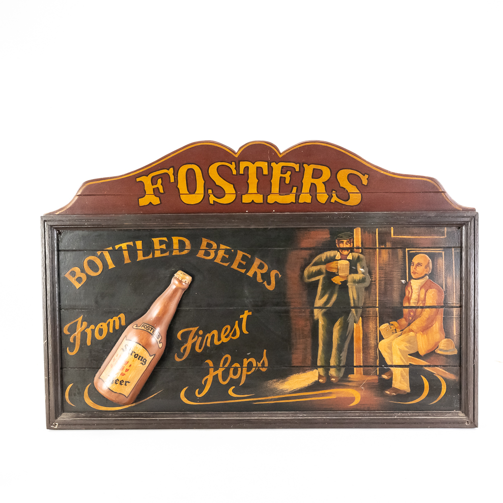 Vintage Foster's Beer 3D Wooden Pub Sign