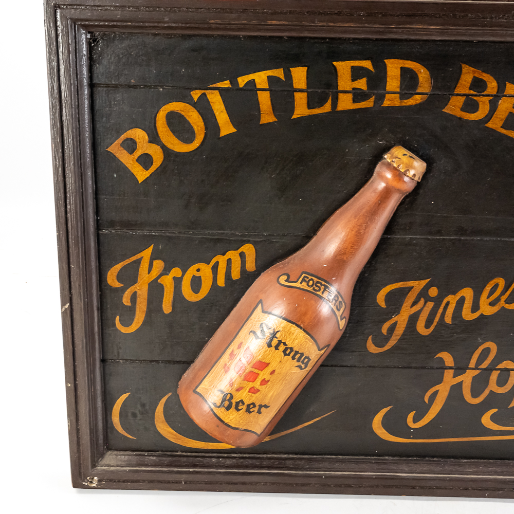 Vintage Foster's Beer 3D Wooden Pub Sign