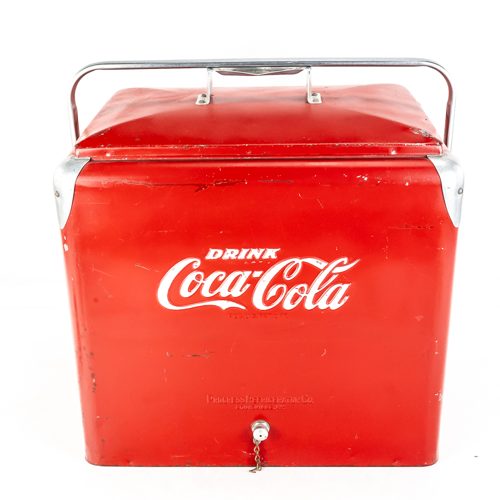 Vintage Coca-Cola Metal Picnic Cooler