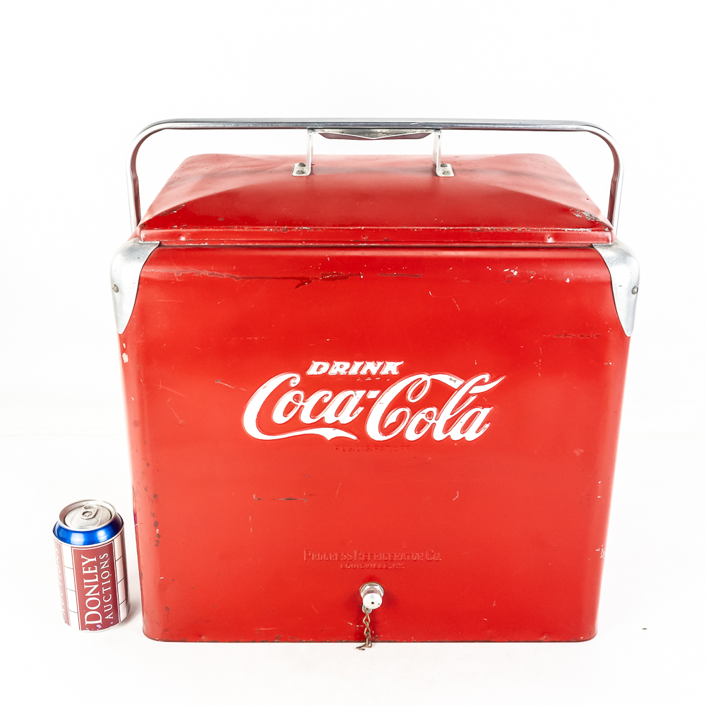 Vintage Coca-Cola Metal Picnic Cooler