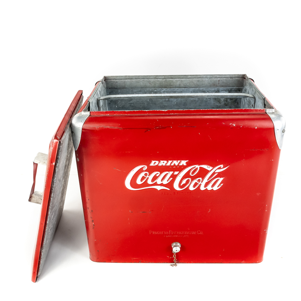 Vintage Coca-Cola Metal Picnic Cooler