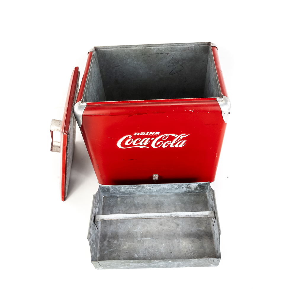 Vintage Coca-Cola Metal Picnic Cooler