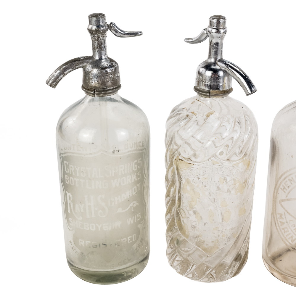 (5) Vintage Glass Seltzer Bottles