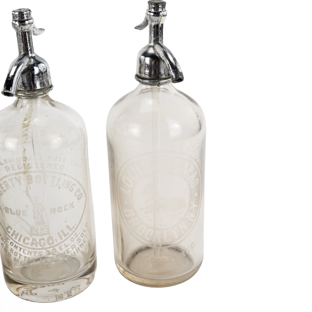 (5) Vintage Glass Seltzer Bottles