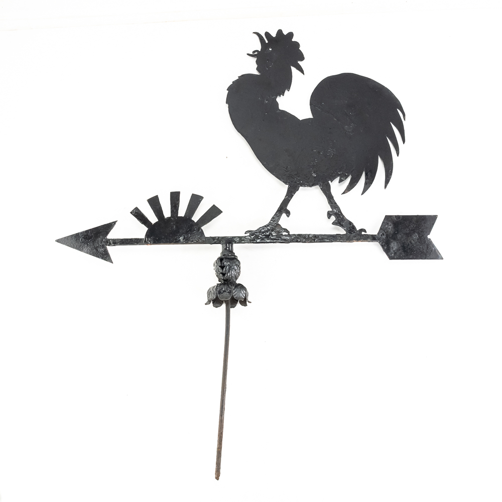 American Folk Art Sheet Metal Rooster Weathervane