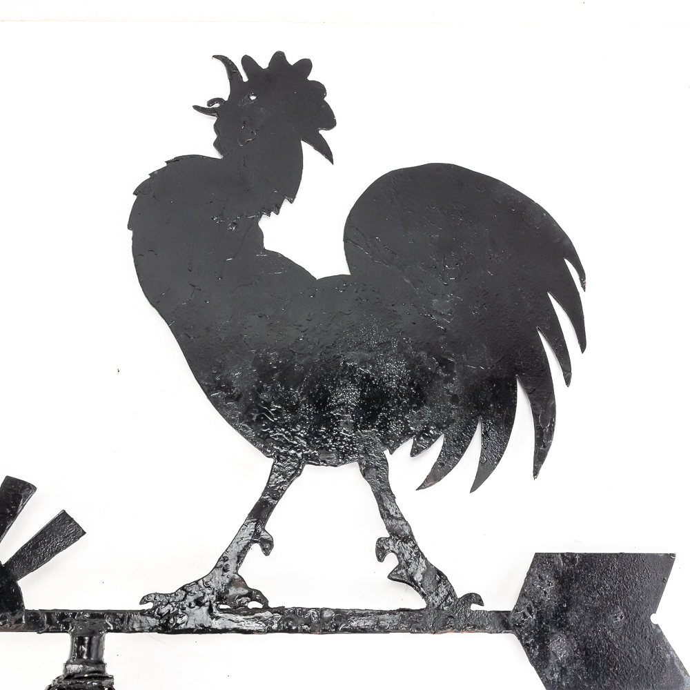 American Folk Art Sheet Metal Rooster Weathervane