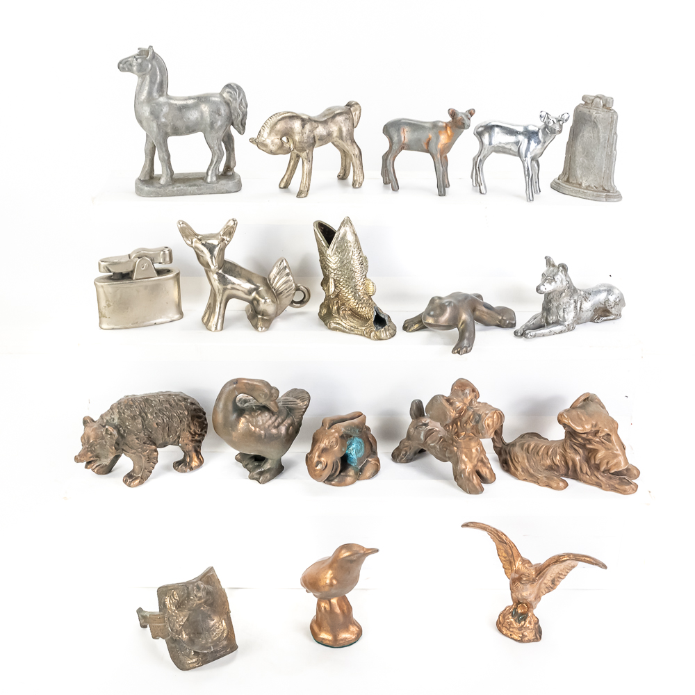 (18) Variety of Cast Metal Animal Figurines