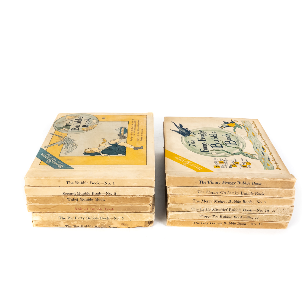 (12) Antique Bubble Books Complete Series 1-12