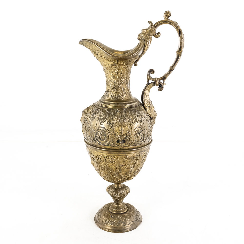 French Renaissance Revival Brass Ewer