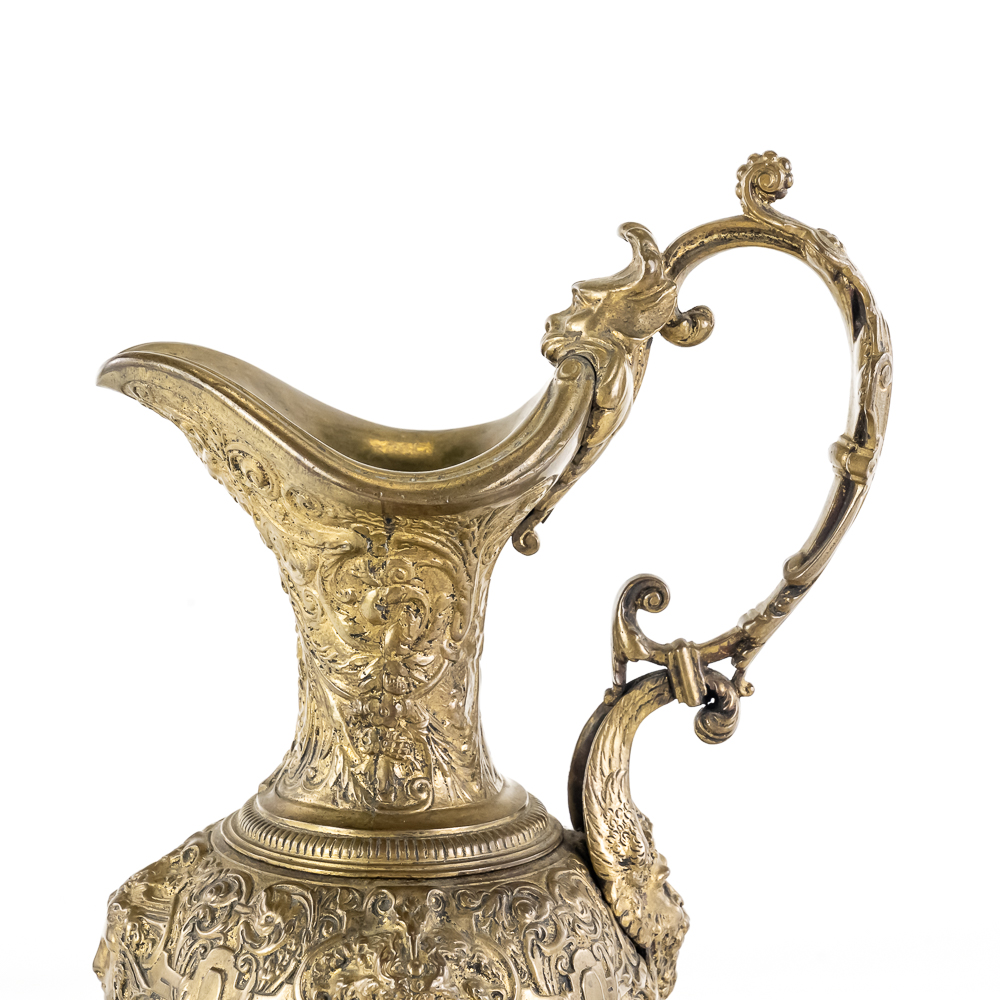 French Renaissance Revival Brass Ewer