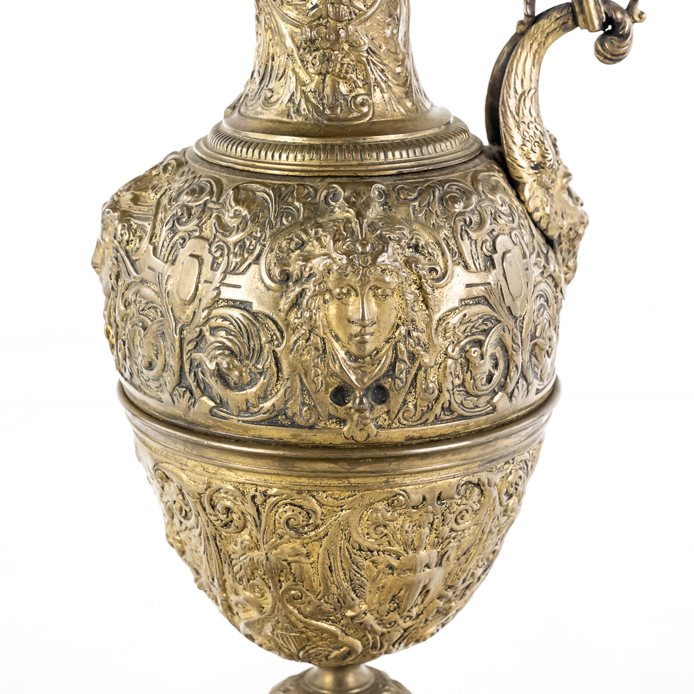 French Renaissance Revival Brass Ewer