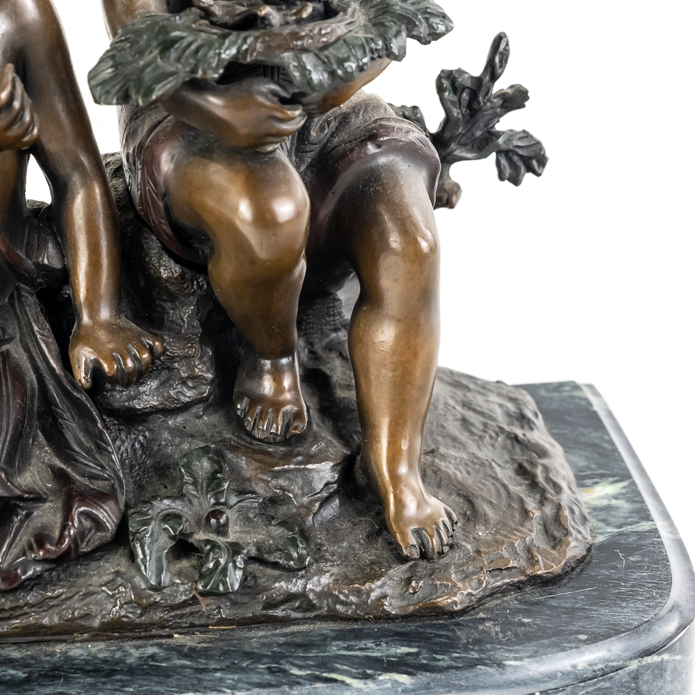 "Two Kids and a Nest" Bronze Sculpture