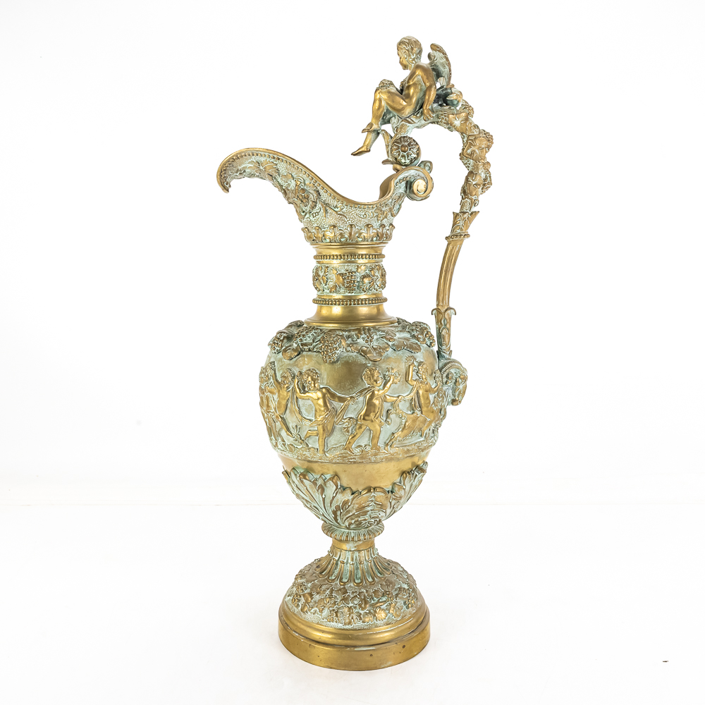Large French Renaissance Revival Brass Ewer