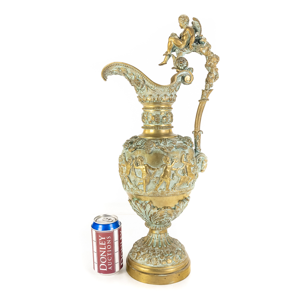 Large French Renaissance Revival Brass Ewer