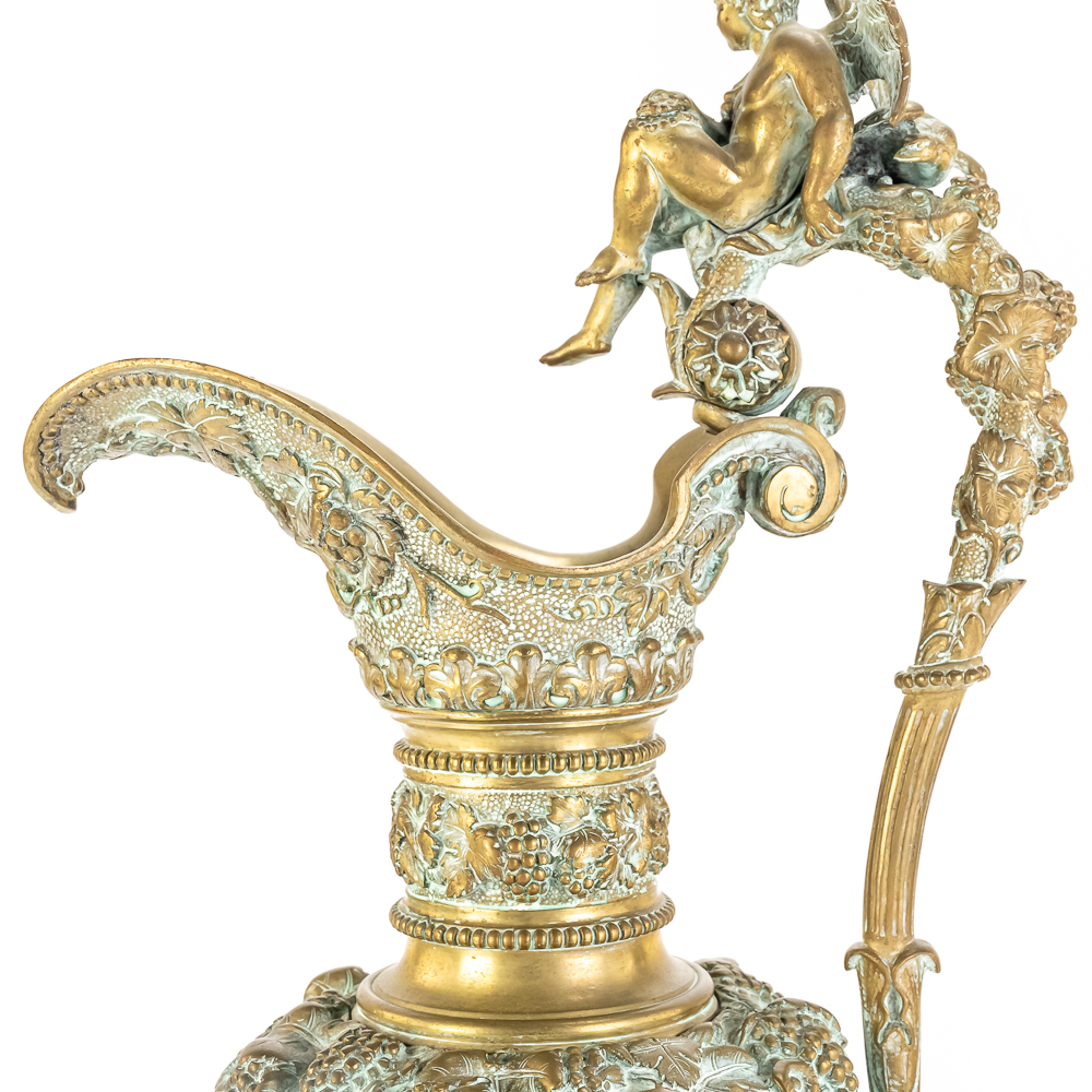 Large French Renaissance Revival Brass Ewer