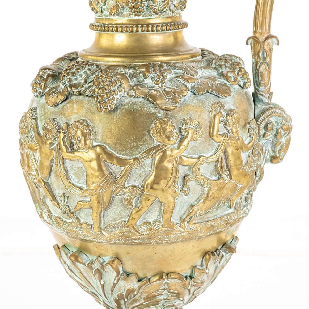 Large French Renaissance Revival Brass Ewer