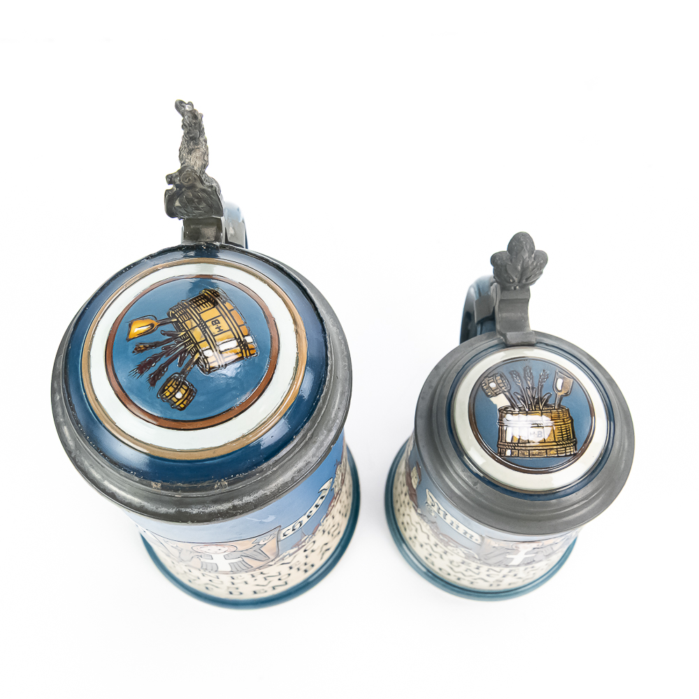 2 Antique Mettlach German Steins
