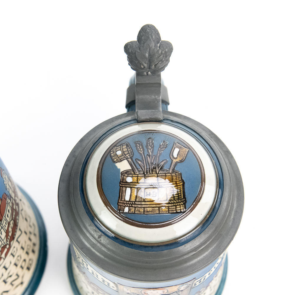 2 Antique Mettlach German Steins