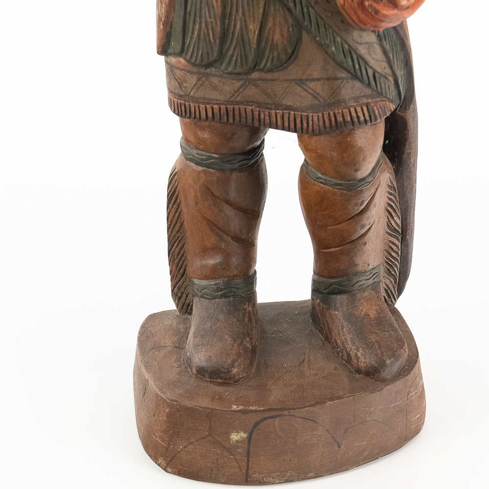 Hand-Carved Wooden Cigar Store Indian Statue