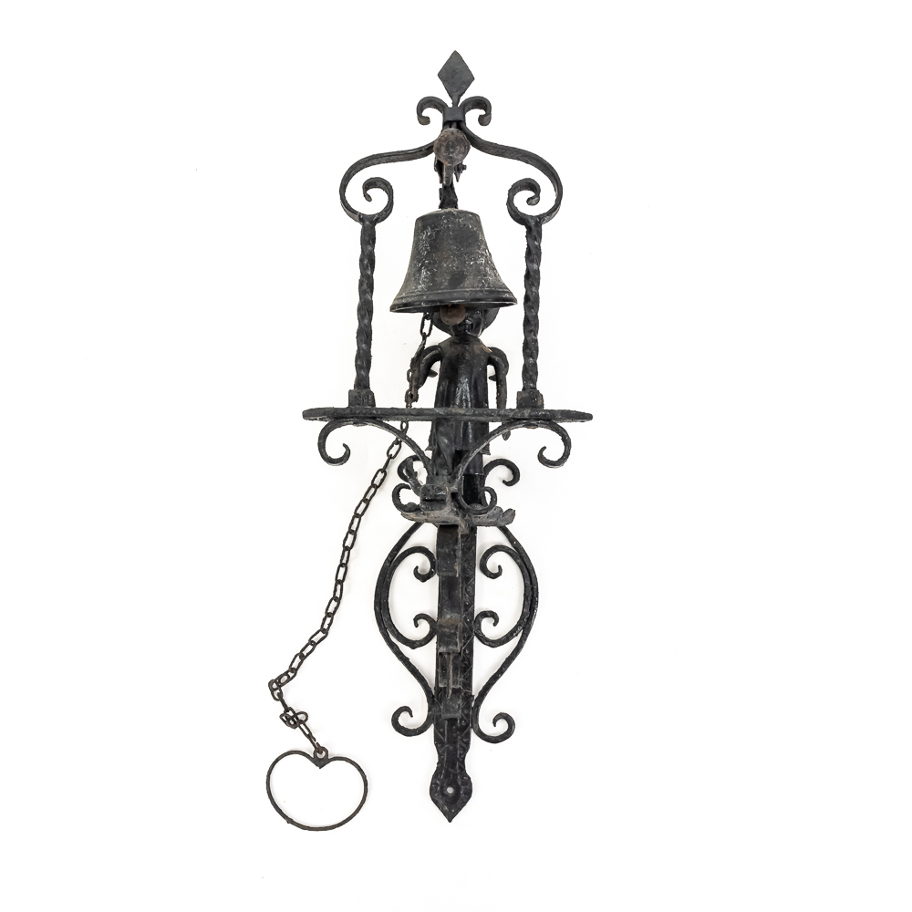 Antique Wrought Iron Pull-Chain Door Bell