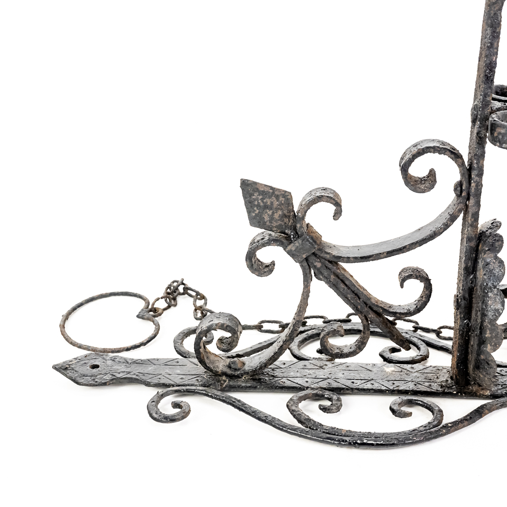 Antique Wrought Iron Pull-Chain Door Bell