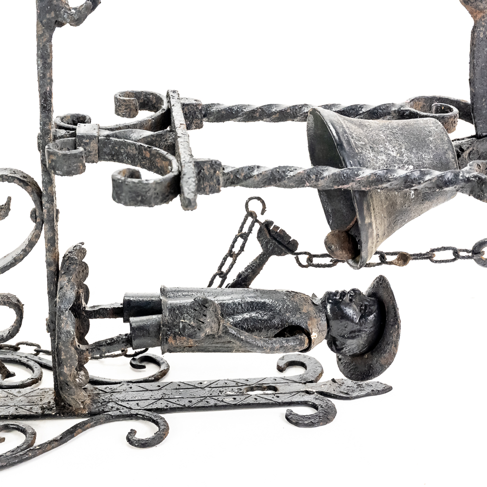 Antique Wrought Iron Pull-Chain Door Bell