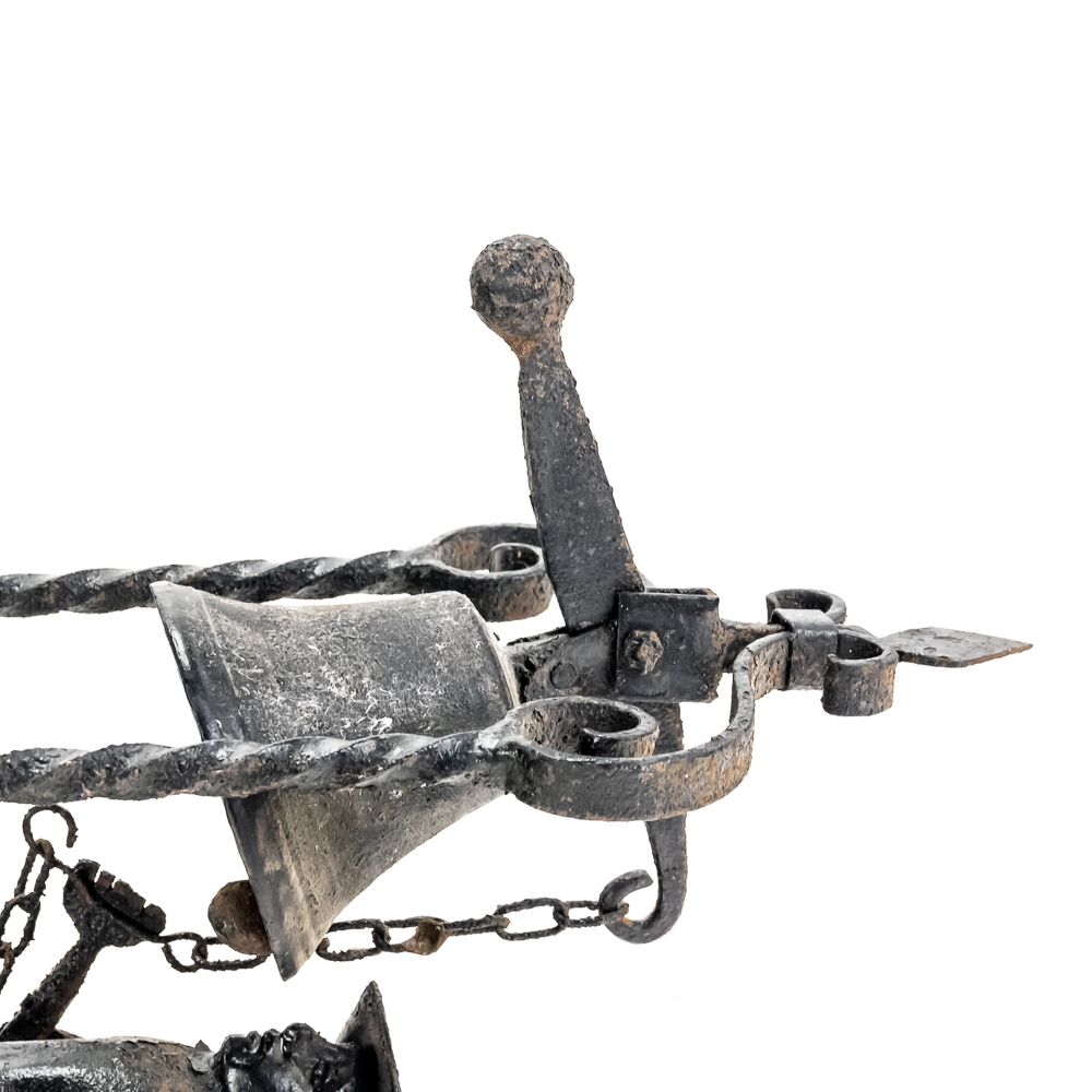 Antique Wrought Iron Pull-Chain Door Bell