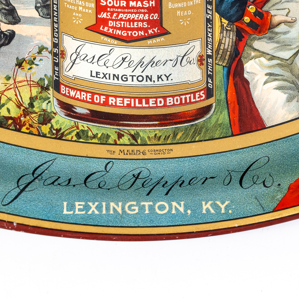 Authentic Old Pepper Whiskey Advertising Tray