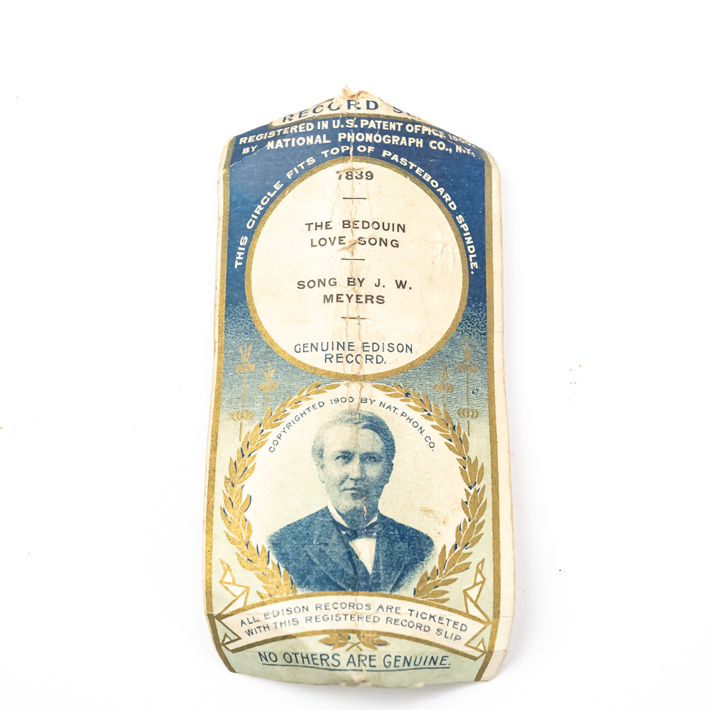 Edison Brown Wax Cylinder “The Bedouin Love Song"