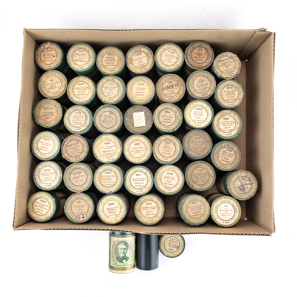 42 Vintage Edison Amberol Cylinder Records