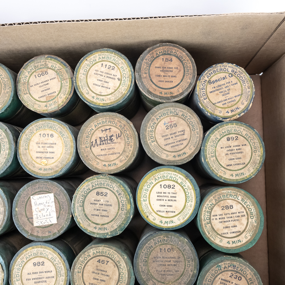 42 Vintage Edison Amberol Cylinder Records