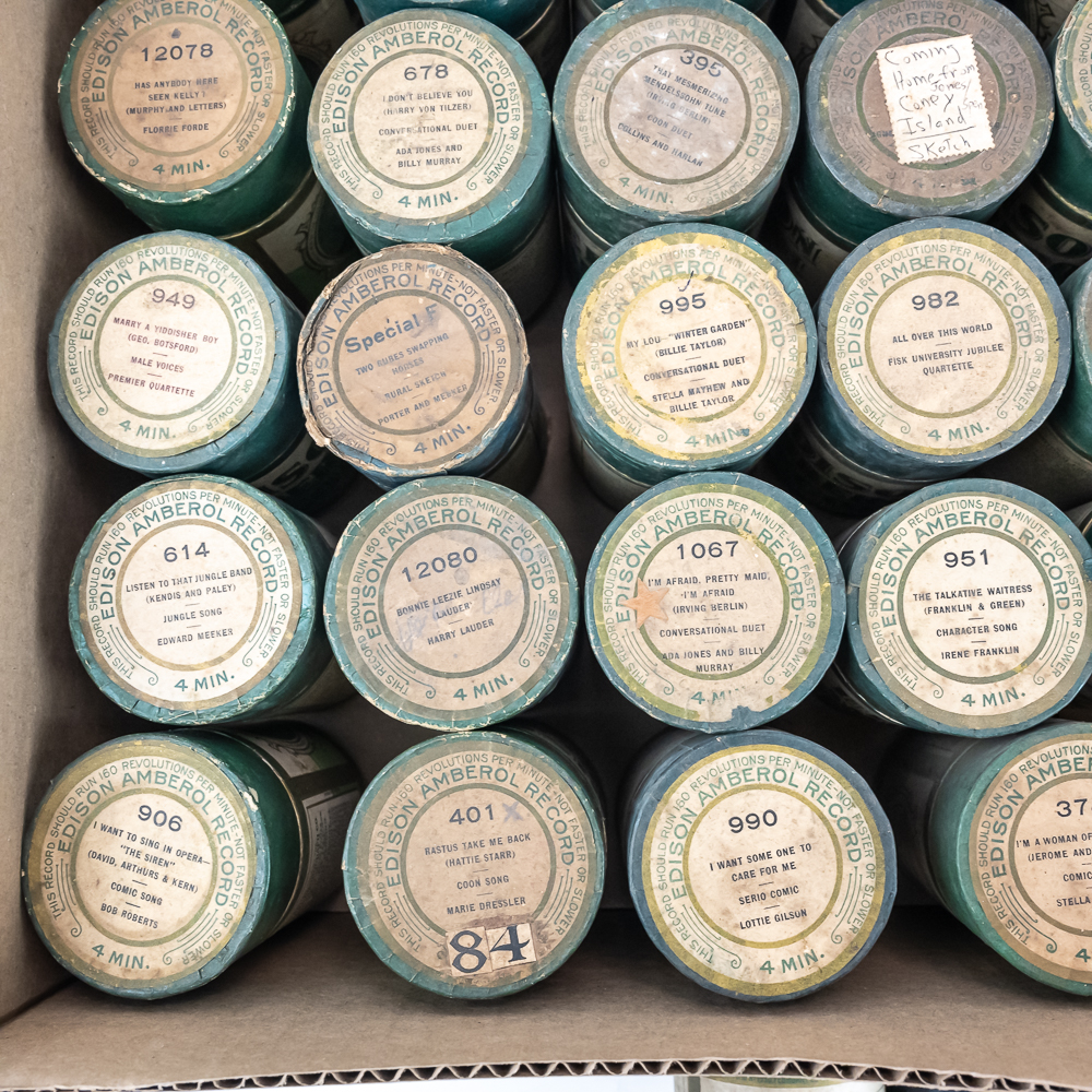 42 Vintage Edison Amberol Cylinder Records