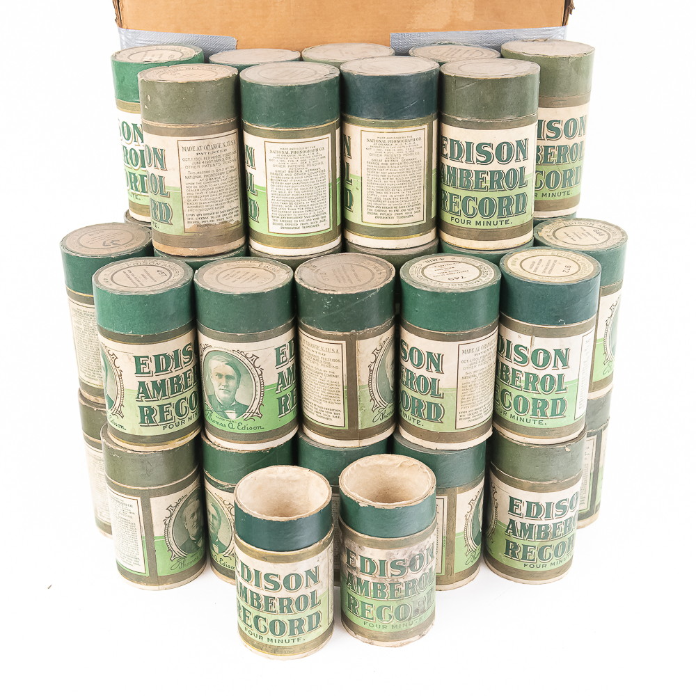 Vintage Edison Cylinder Record Containers