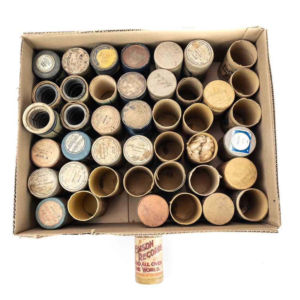 Lot of 51 Collectible Cylinder Record Boxes