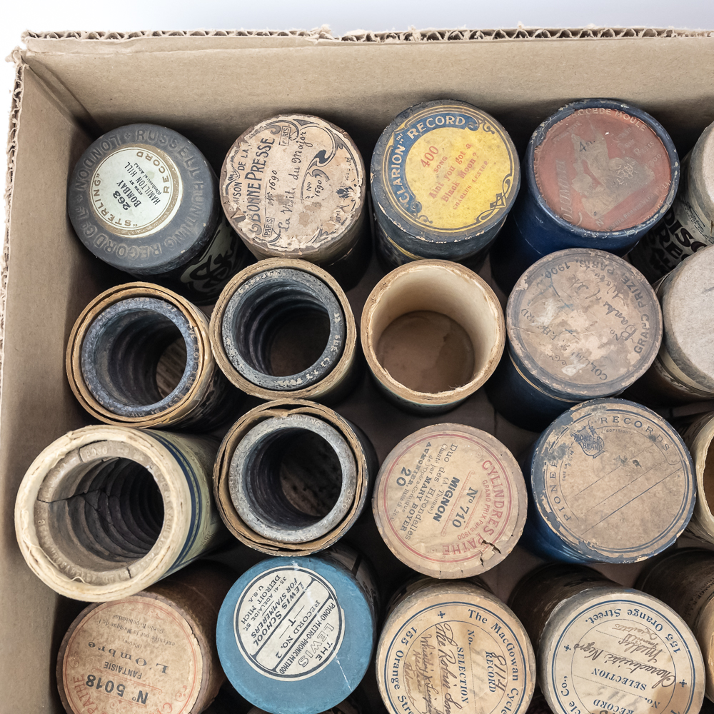 Lot of 51 Collectible Cylinder Record Boxes