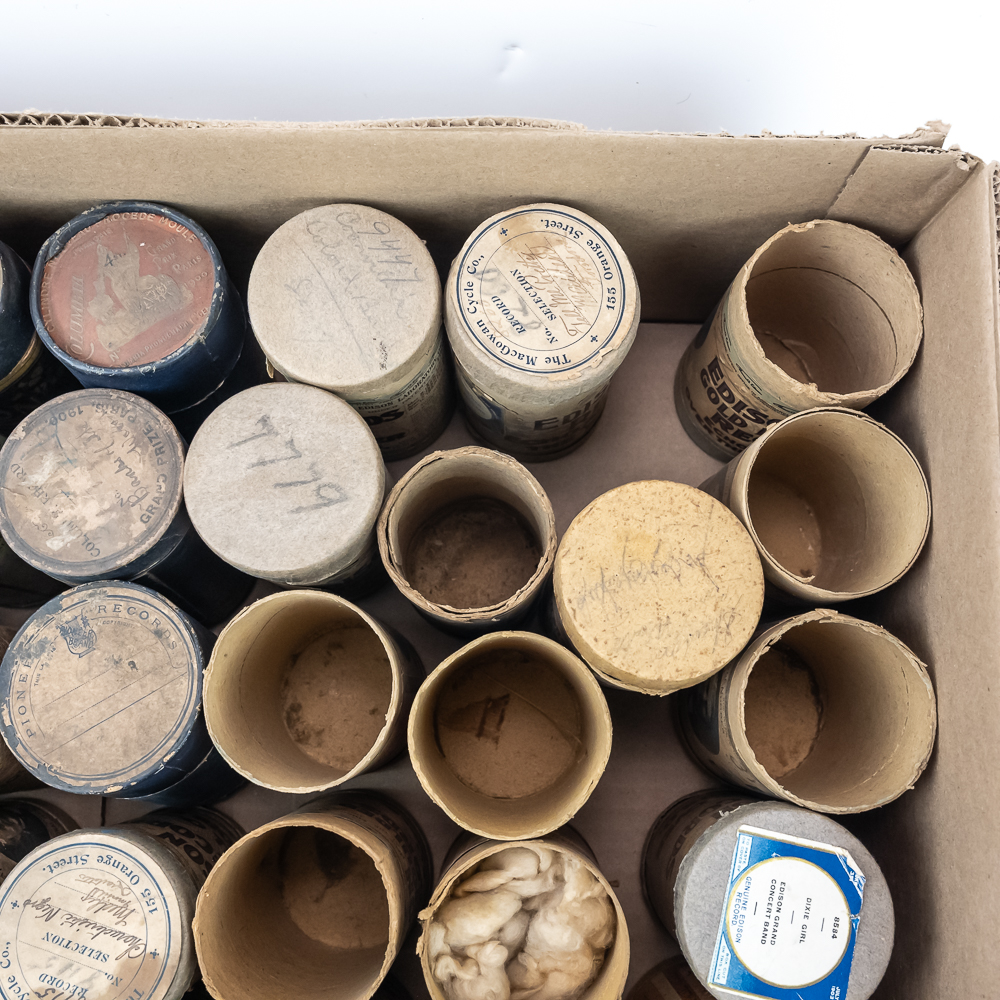 Lot of 51 Collectible Cylinder Record Boxes