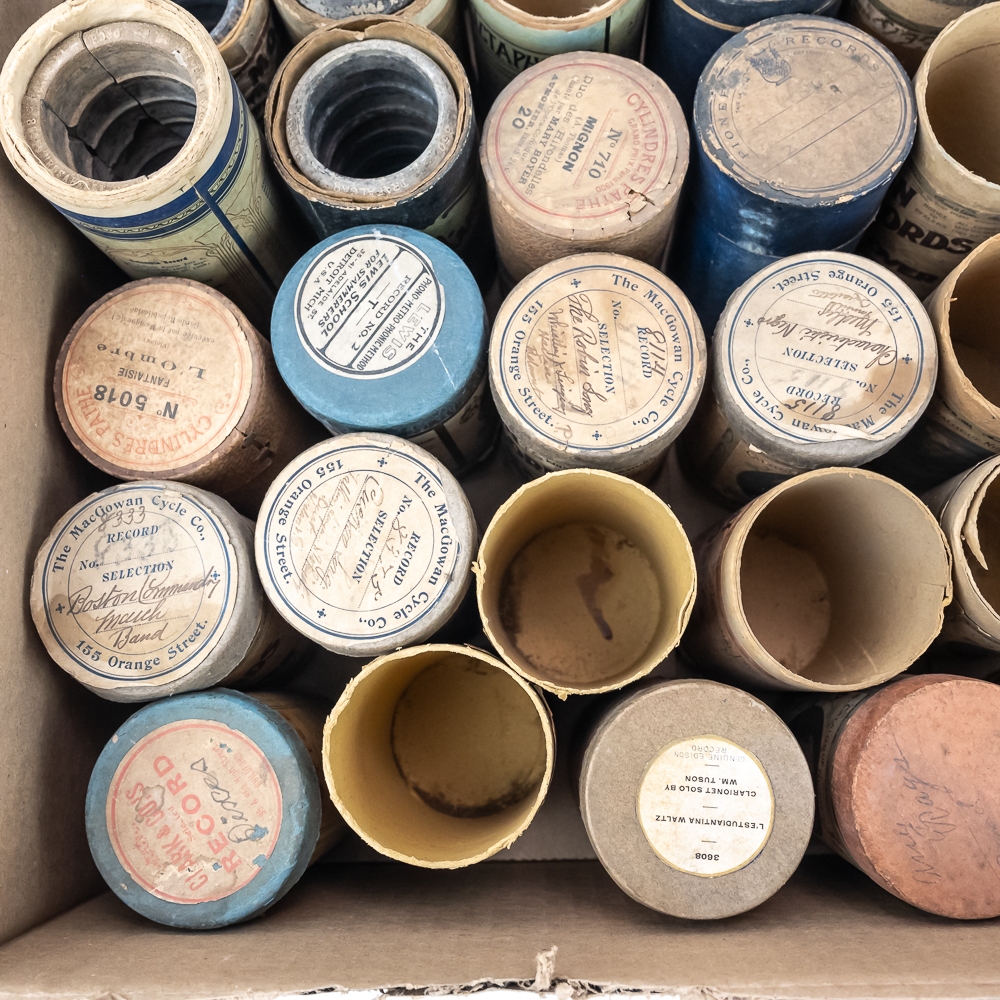 Lot of 51 Collectible Cylinder Record Boxes