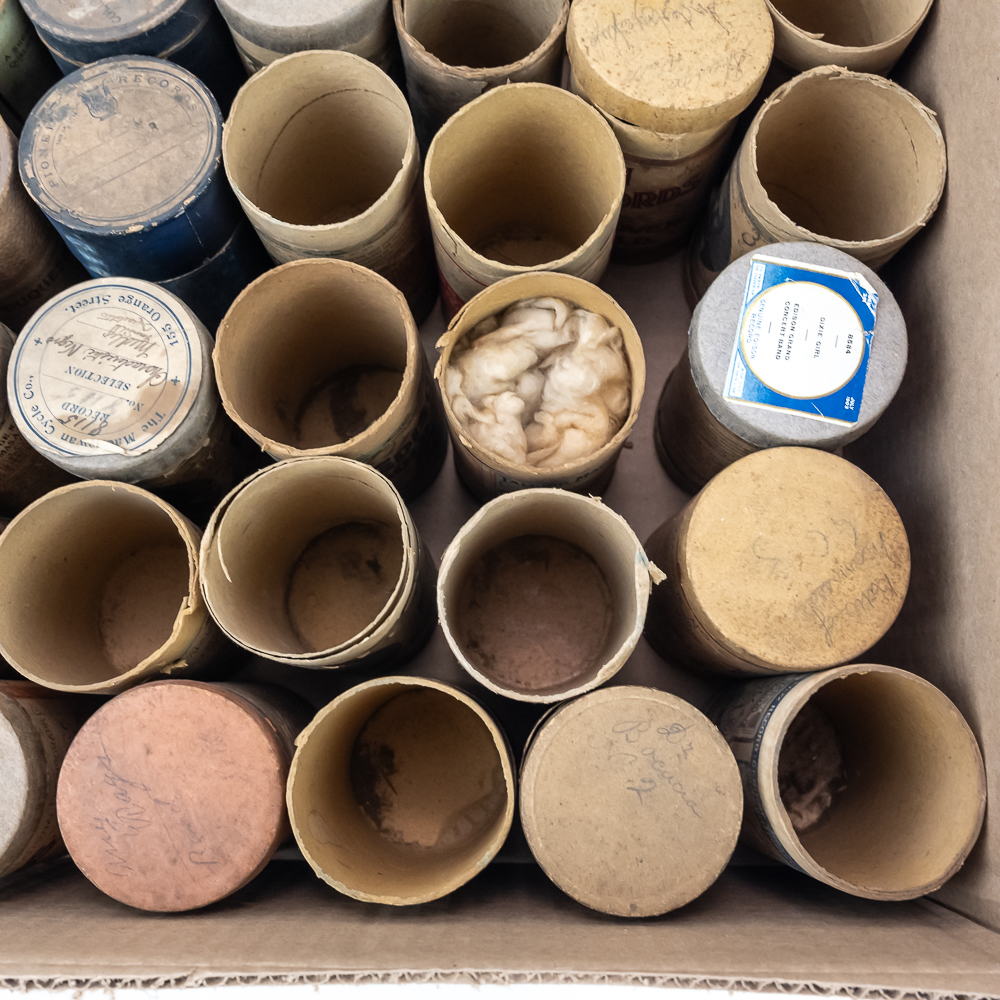 Lot of 51 Collectible Cylinder Record Boxes