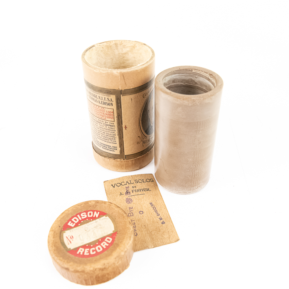 Four Brown Wax Phonograph Cylinders