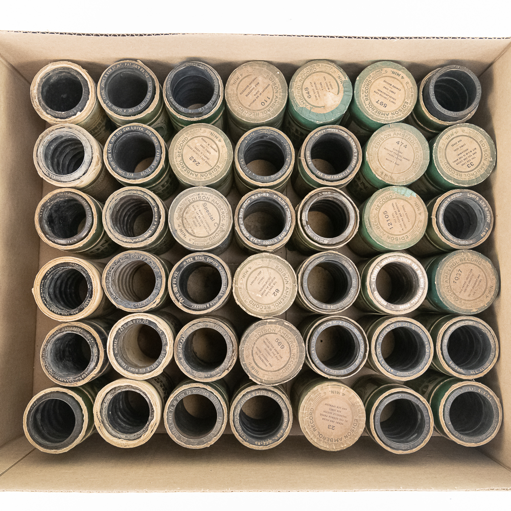 42 Edison Black Wax Cylinder Records