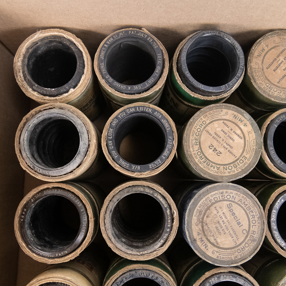 42 Edison Black Wax Cylinder Records
