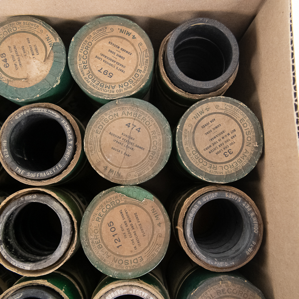 42 Edison Black Wax Cylinder Records